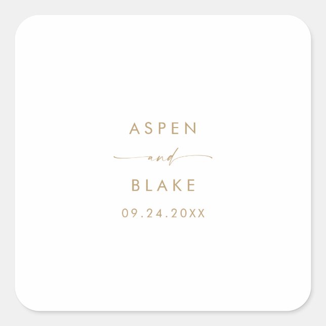 Modern Gold Script Wedding Envelope Seals (Front)