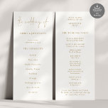 Modern Gold Script Wedding Program<br><div class="desc">Modern Gold Script Wedding Program. Available digitally and printed. A modern typographical design for your wedding programs. The main header is in a stylish set script and the rest of the text you can easily personalize. You can change the text and background colours if you wish to match your wedding...</div>