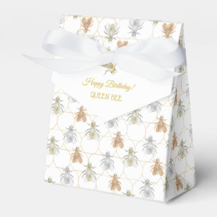 Modern Gold Silver Copper Metal Bees Favor Box