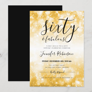 Modern Gold Sixty & Fabulous 60th Birthday Invitation