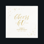 Modern Gold Sparkle & Cheers 60th Birthday Party Napkin<br><div class="desc">This custom paper napkin will add stylish detail to your special day. This design features sparkle graphics and typography " Cheers to 60 years" in gold foil texture. Perfect for a modern gold theme 60th birthday party. Matching invitations and stationeries are available in my shop BaraBomDesign.</div>