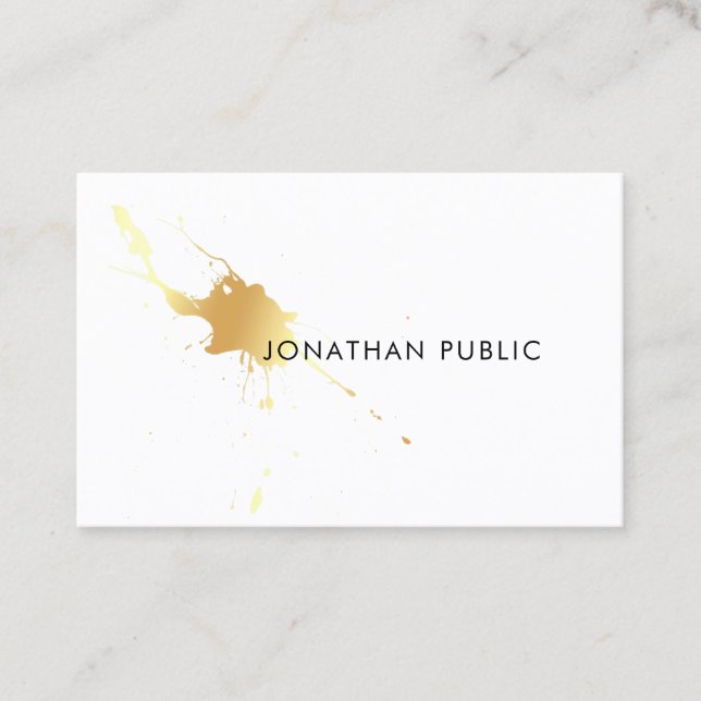 Modern Gold Splash Template Elegant Professional Business Card (Front)