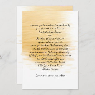 Modern Gold Splash Wedding Invitation