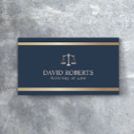 Modern Gold Stripe Navy Blue Lawyer Attorney Business Card<br><div class="desc">Modern Gold Stripe Navy Blue Lawyer Attorney Business Cards.</div>