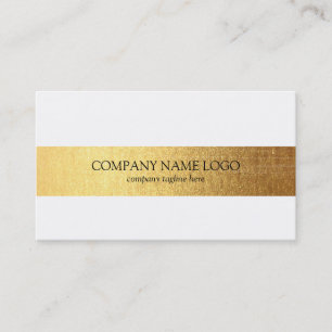 Modern gold stripe on white business card