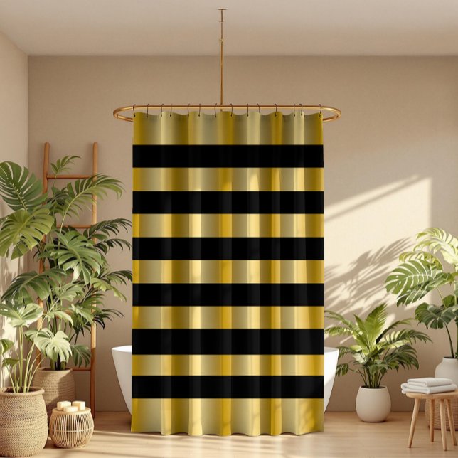 Modern Gold Stripes Black Background Throw (Creator Uploaded)