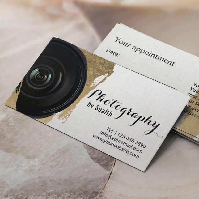 Modern Gold Stroke Photography Appointment Card (Creator Uploaded)