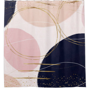 Modern Gold Strokes & Circles Minimal Pink Design