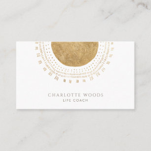 Modern Gold Sun Life Coach Minimalist Elegant Business Card