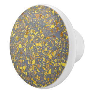 Modern Gold Terrazzo Pattern Ceramic Knob