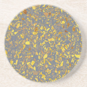 Modern Gold Terrazzo Pattern Coaster