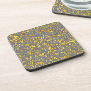 Modern Gold Terrazzo Pattern Coaster