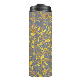 Modern Gold Terrazzo Pattern Thermal Tumbler