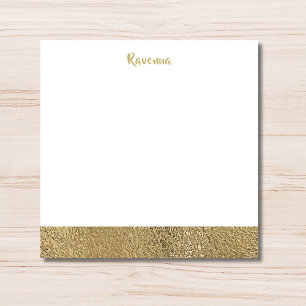 Modern Gold Texture Lined Personalized Name Card