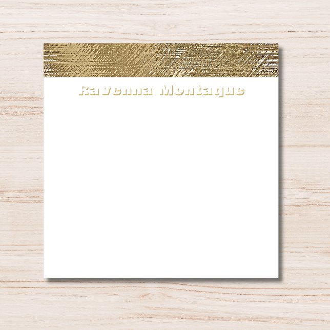 Modern Gold Texture Lined Personalized Name  Card (Creator Uploaded)