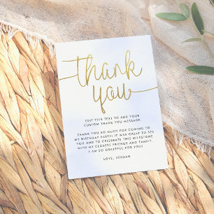Modern Gold Thank You Card