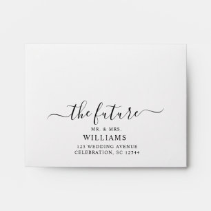 Modern Gold The Future Mr and Mrs RSVP Envelope