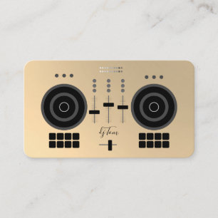 Modern Gold-Tone 2021 DJ   Glossy Business Card