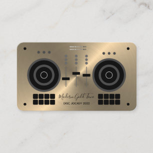 Modern Gold-Tone 2022 DJ Business Card