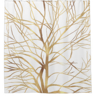 Modern Gold Tree Silhouette Minimal White Design
