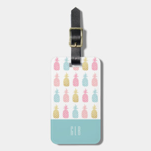 Modern Gold Tropical Pineapple Monogram Tag