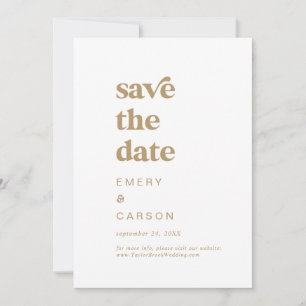 Modern Gold Typography Save the Date