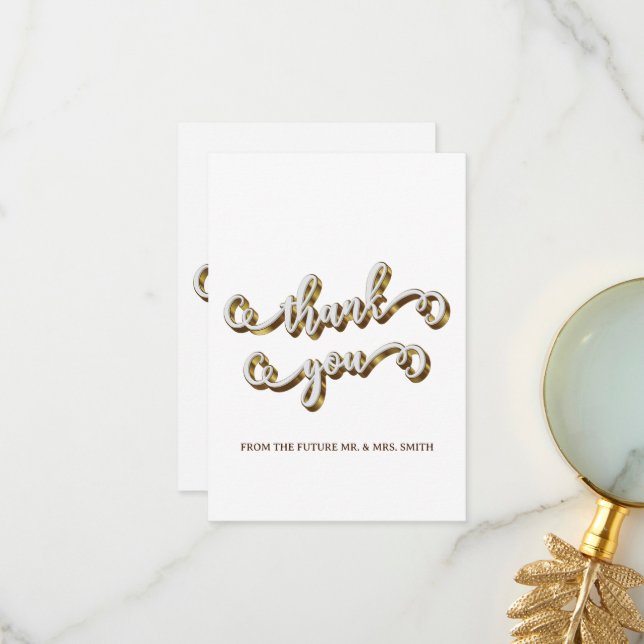Modern Gold Typography Thank You  Card (Front/Back In Situ)