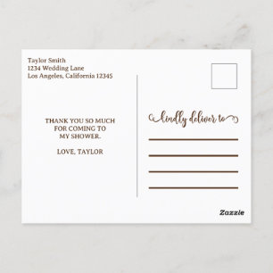 Modern Gold Typography Thank You  Postcard