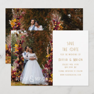 Modern Gold Typography Wedding Photo Save The Date