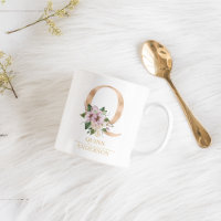 Modern Gold Watercolor Flower Letter Q | Monogram 