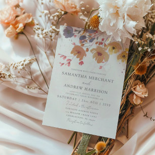 Modern Gold Watercolor Ginkgo leaf Wedding Invitat Invitation
