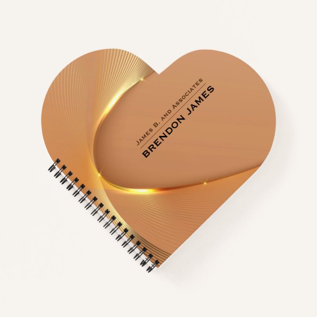 Modern gold wavy design notebook (Front)