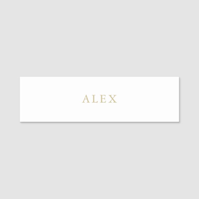 Modern Gold Wedding Guest Classic Name Tag (Front)