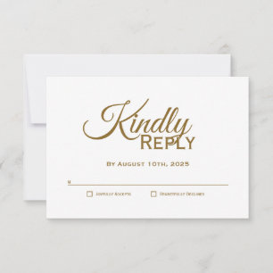 Modern Gold Wedding RSVP Card