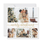 Modern Gold White 4 Photo Collage Christmas
