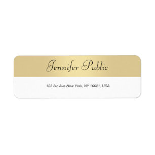 Modern Gold White Hand Script Minimalist Elegant