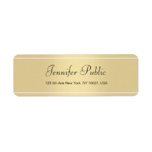 Modern Gold White Hand Script Simple Template Chic