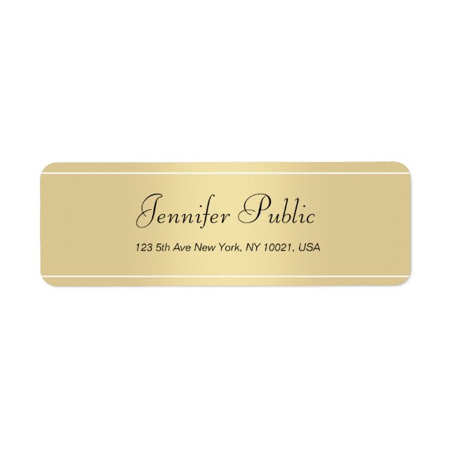 Modern Gold White Hand Script Simple Template Chic (Front)