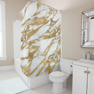 Modern Gold White Marble Stone Chic Pattern