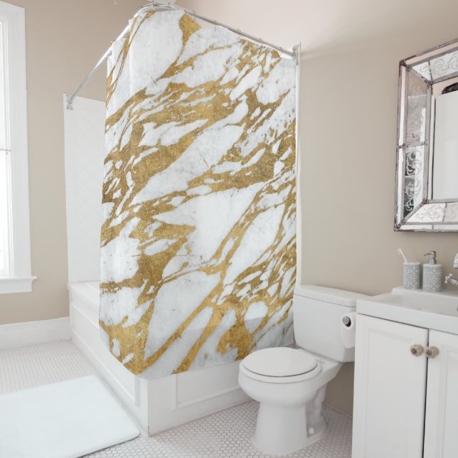 Modern Gold White Marble Stone Chic Pattern (In Situ)