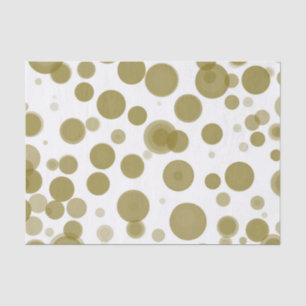Modern Gold & White Polka Dot Bubbles Party Tissue Paper