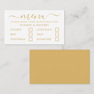 Modern Gold & White Simple Script Menu Selection