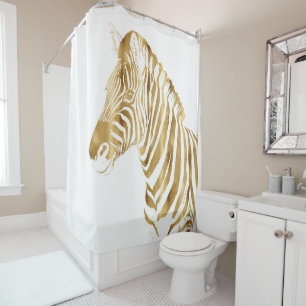 Modern Gold White Zebra Animal Safari Design