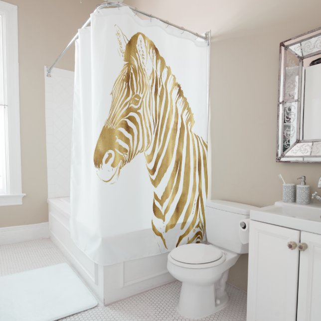 Modern Gold White Zebra Animal Safari Design (In Situ)