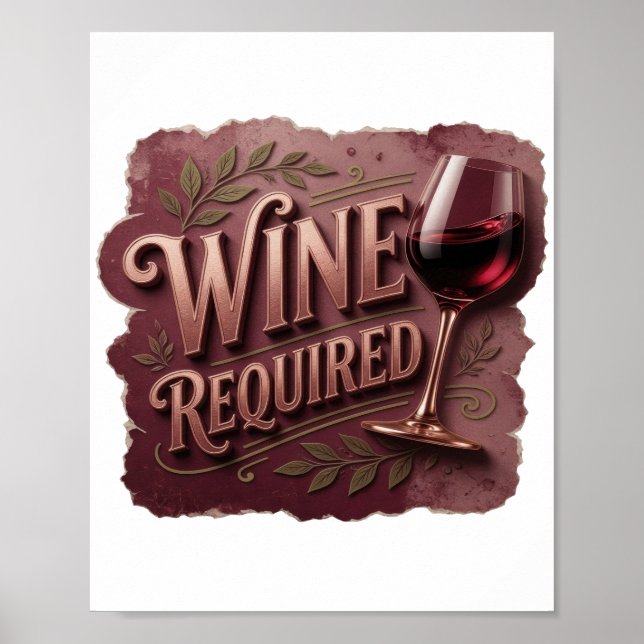 Modern Gold WINE REQUIRED Poster (Front)
