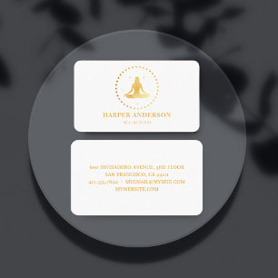 Modern Gold Yoga Instructor Logo  Business Card