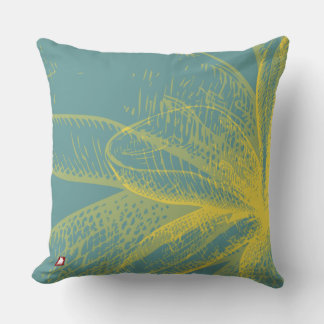 Modern  Goldden Flower Paint 1 by RD Throw Pillow