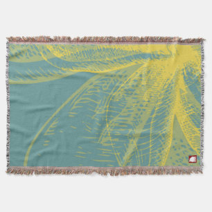 Modern Goldden Flower Paint 1 Throw Blanket