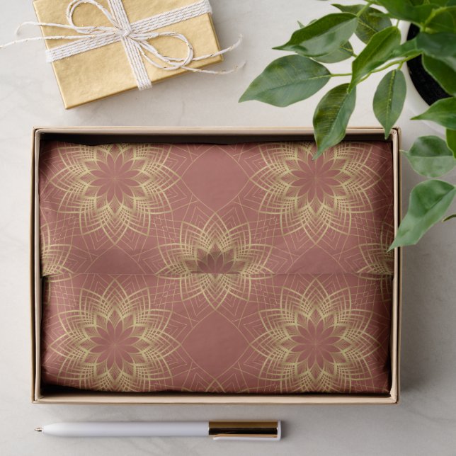 Modern Golden and Terracotta Mandala Pattern Tissue Paper (Gift)