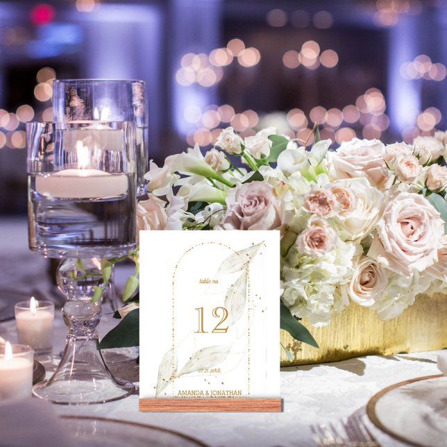 Modern Golden Arch Wedding Table Card Number (Creator Uploaded)